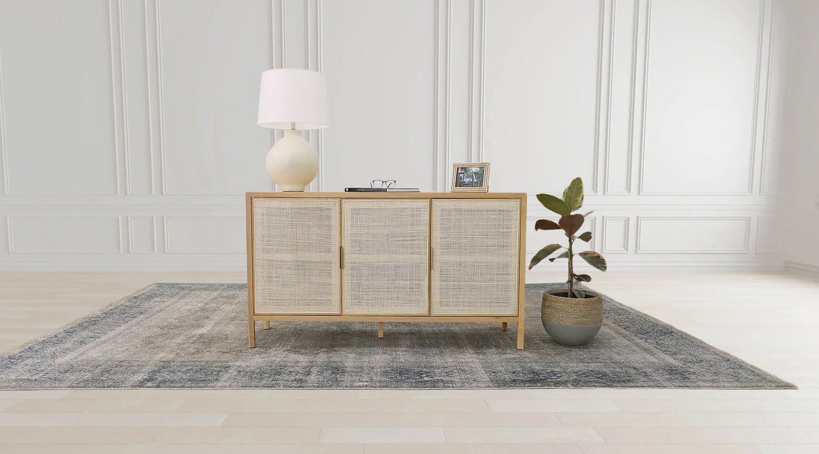 Rattan 3 Door Sideboard Natural - Image 10
