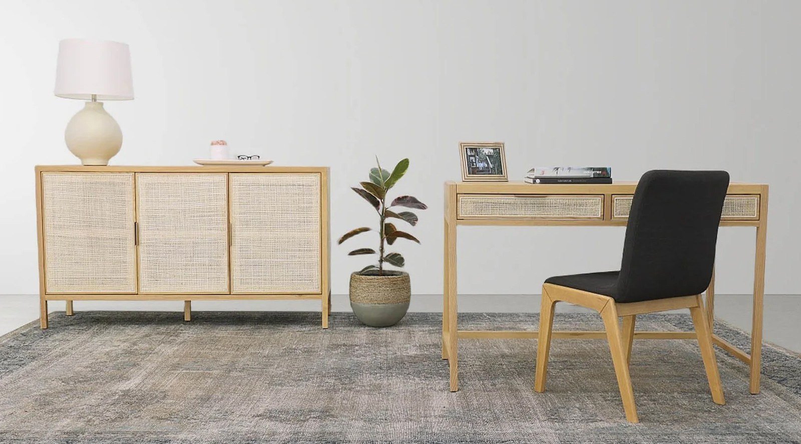 Rattan 3 Door Sideboard Natural - Image 5