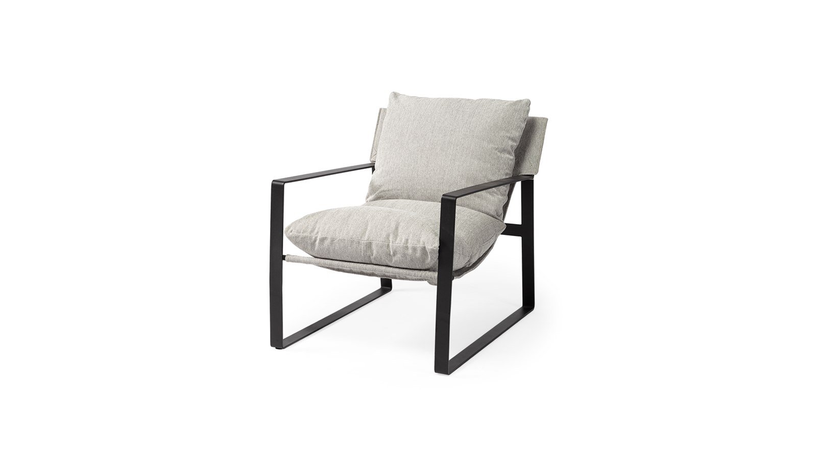 Guilia Castlerock Gray With Metal Frame Sling Accent Chair