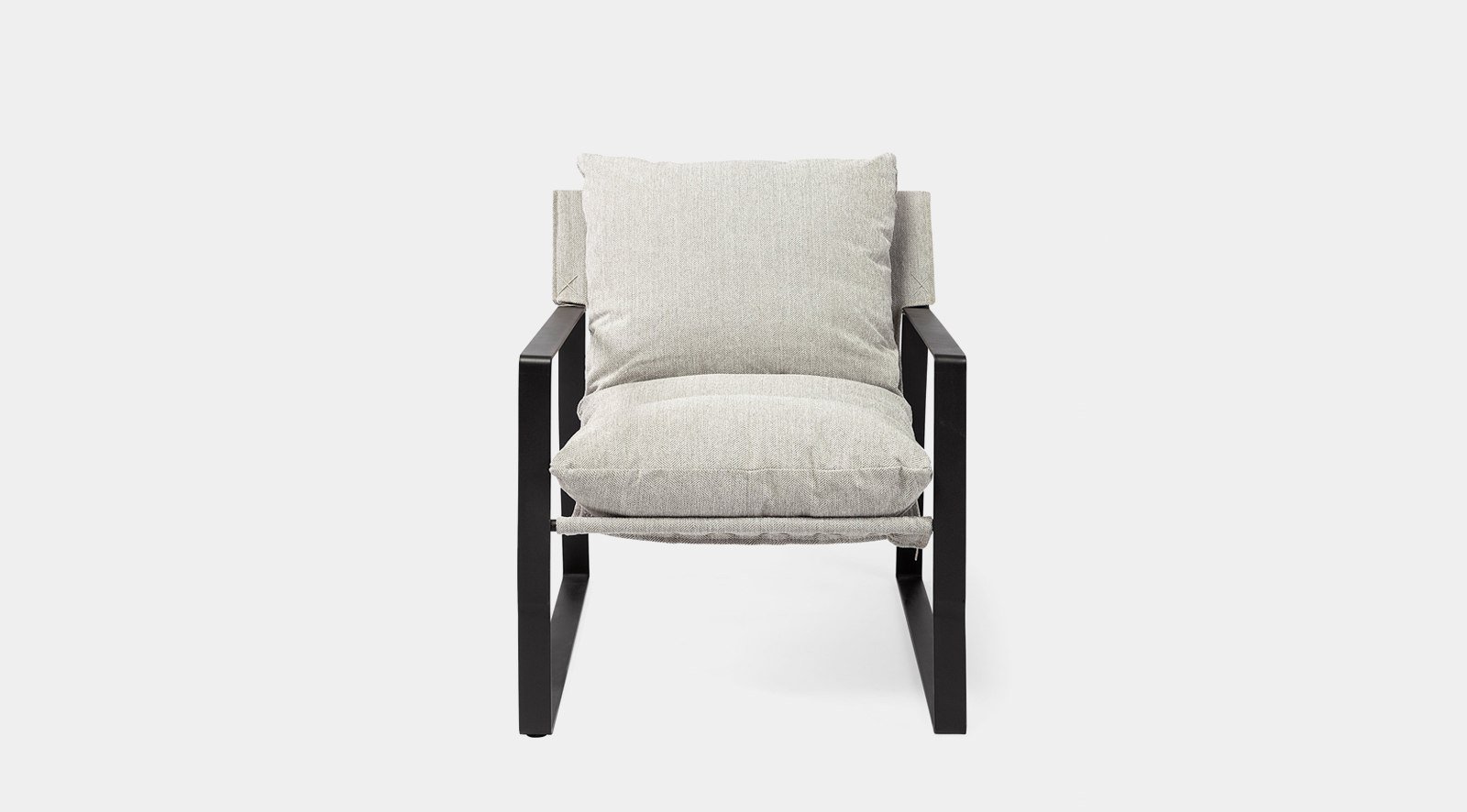 Guilia Castlerock Gray With Metal Frame Sling Accent Chair - Image 3