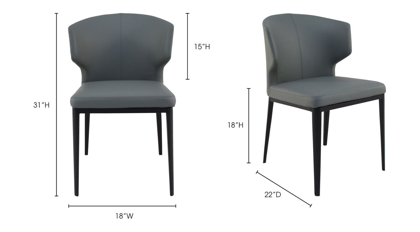 Delaney Dining Chair-Grey - Image 5