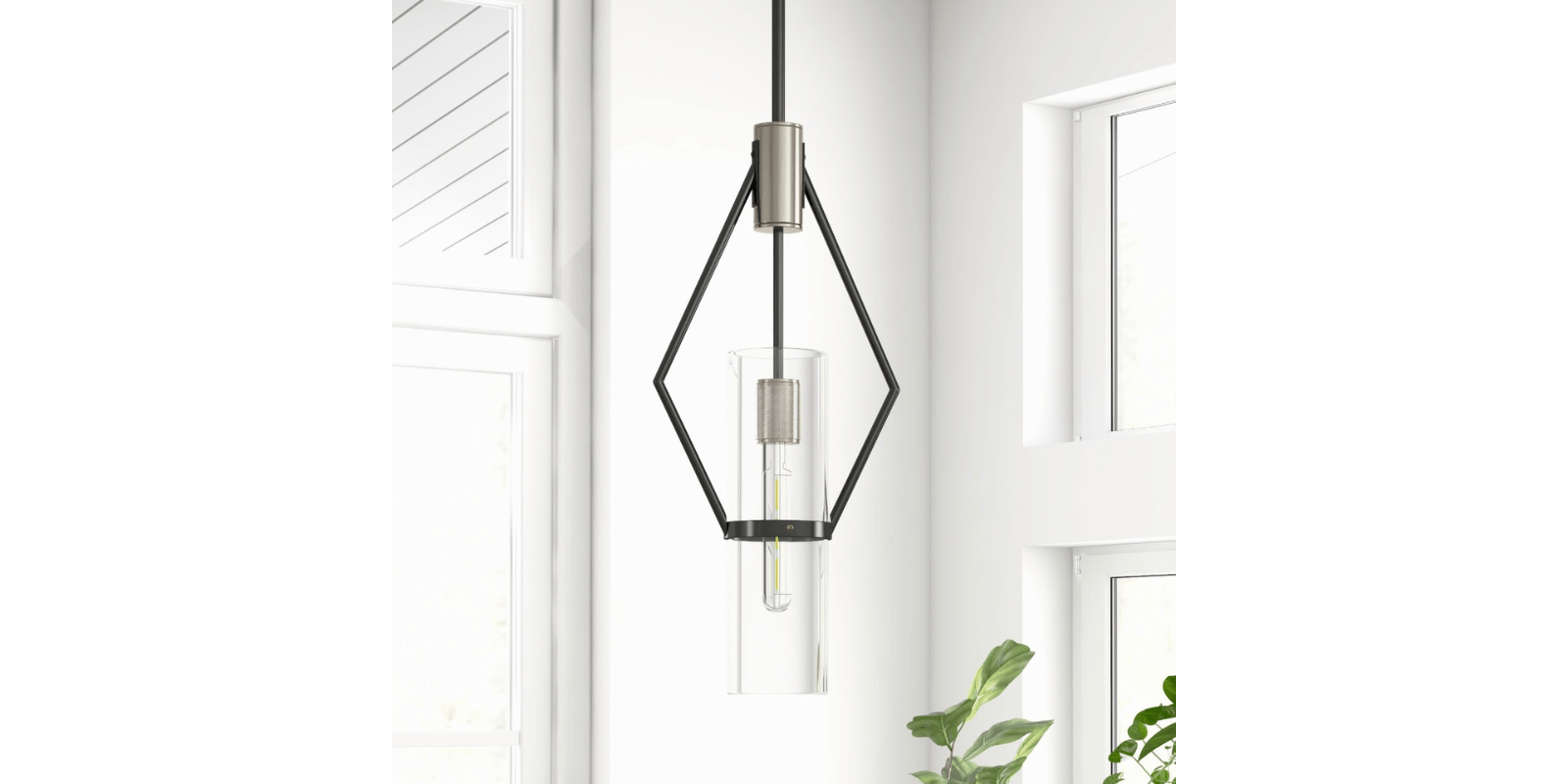 Eliana Pendant, Black And Chrome - Image 2