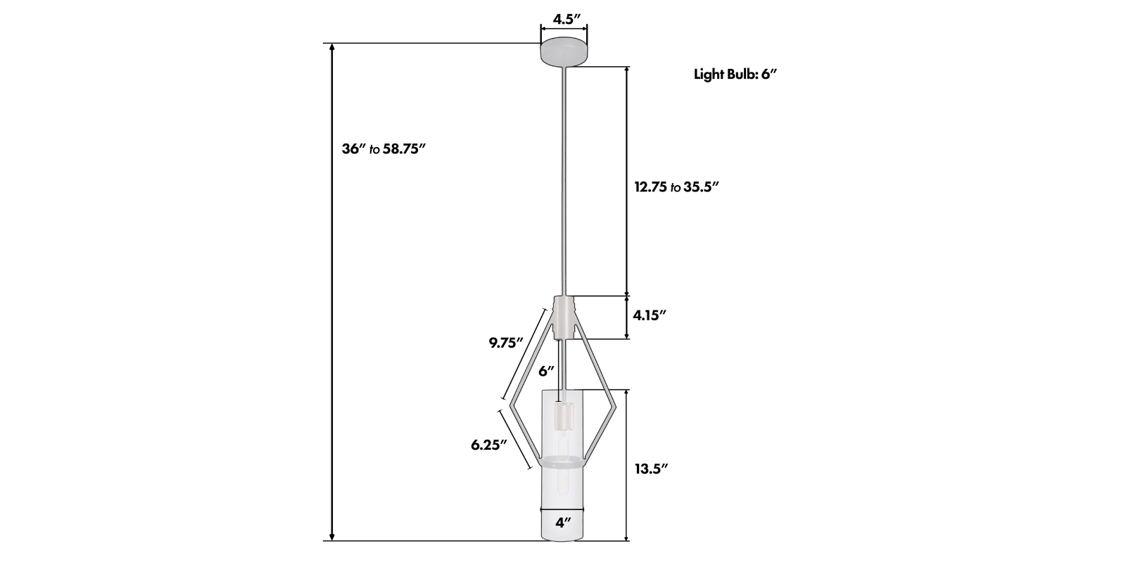 Eliana Pendant, Black And Chrome - Image 3