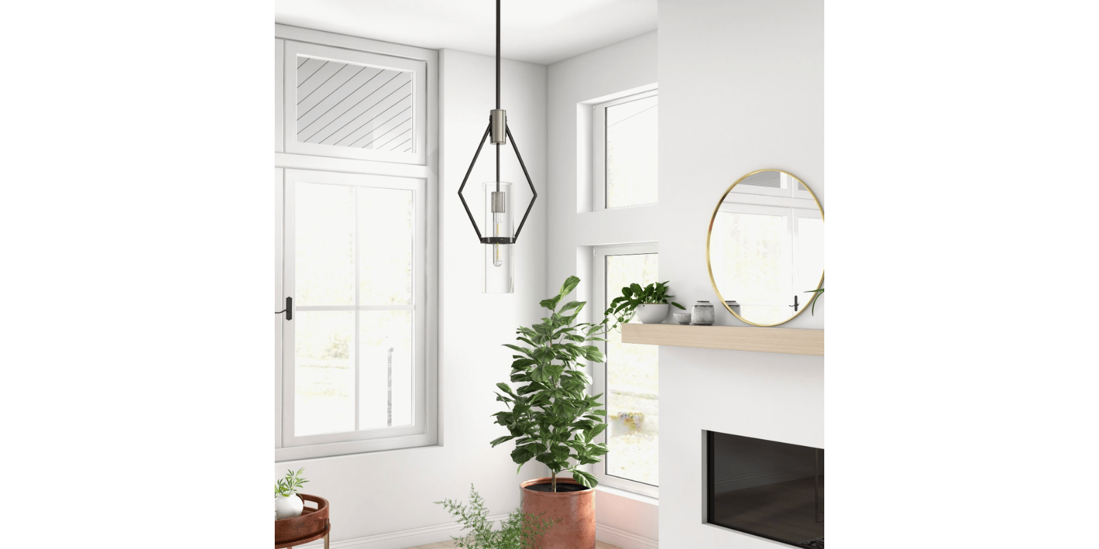 Eliana Pendant, Black And Chrome - Image 9