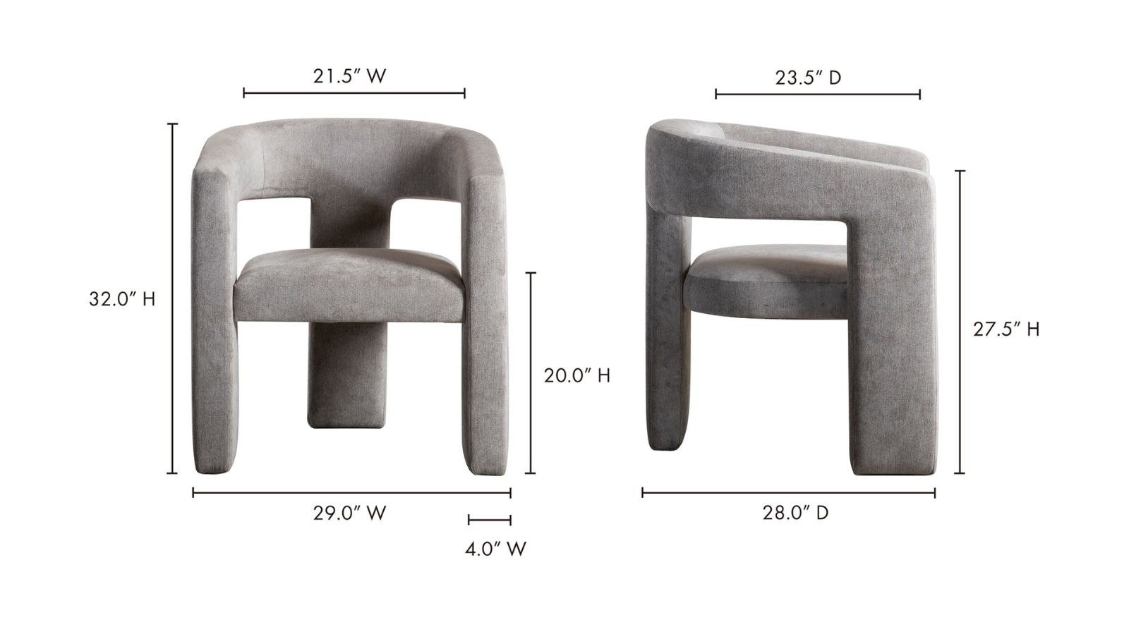 Elo Chair- Light Grey - Image 2