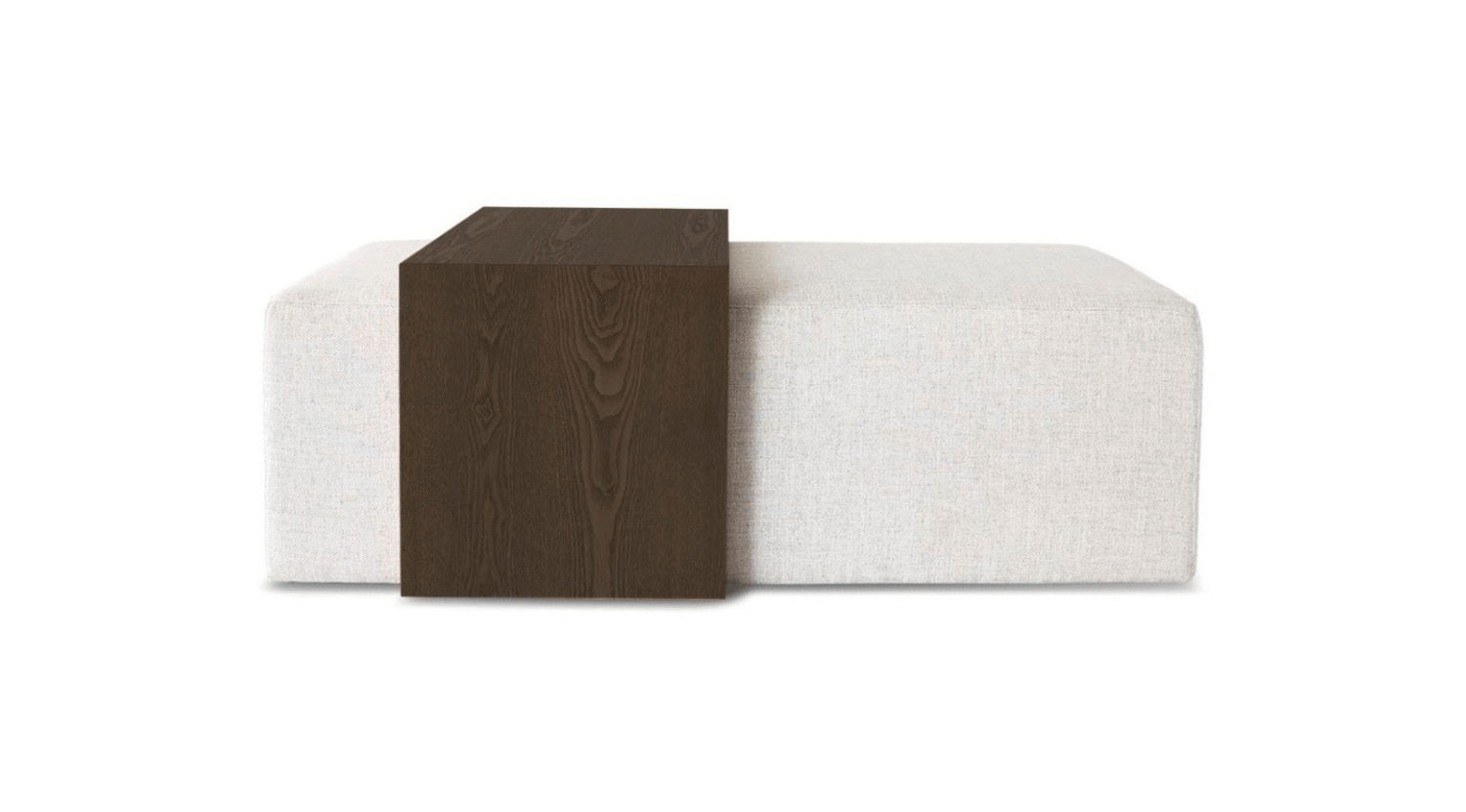 Forest Coffee Ottoman - Cream and Dark Brown
