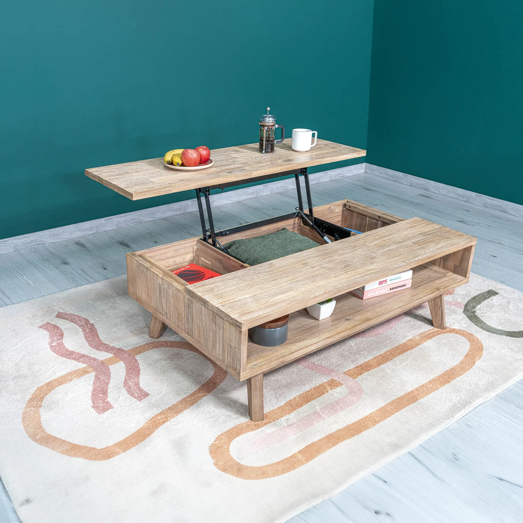 Gia Coffee Table w/ Lift Top - Light Driftwood - Image 3