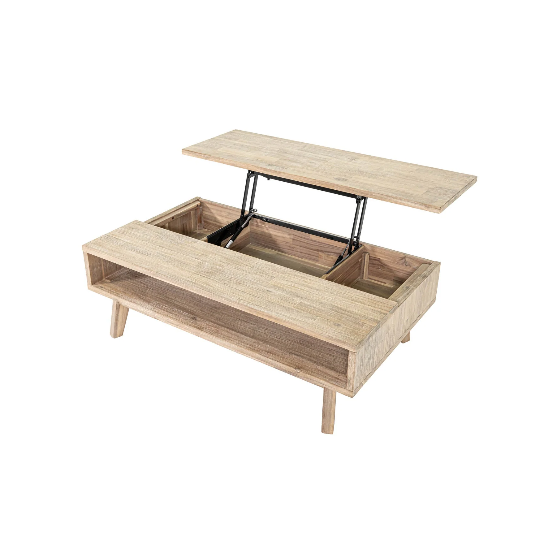 Gia Coffee Table w/ Lift Top - Light Driftwood - Image 9