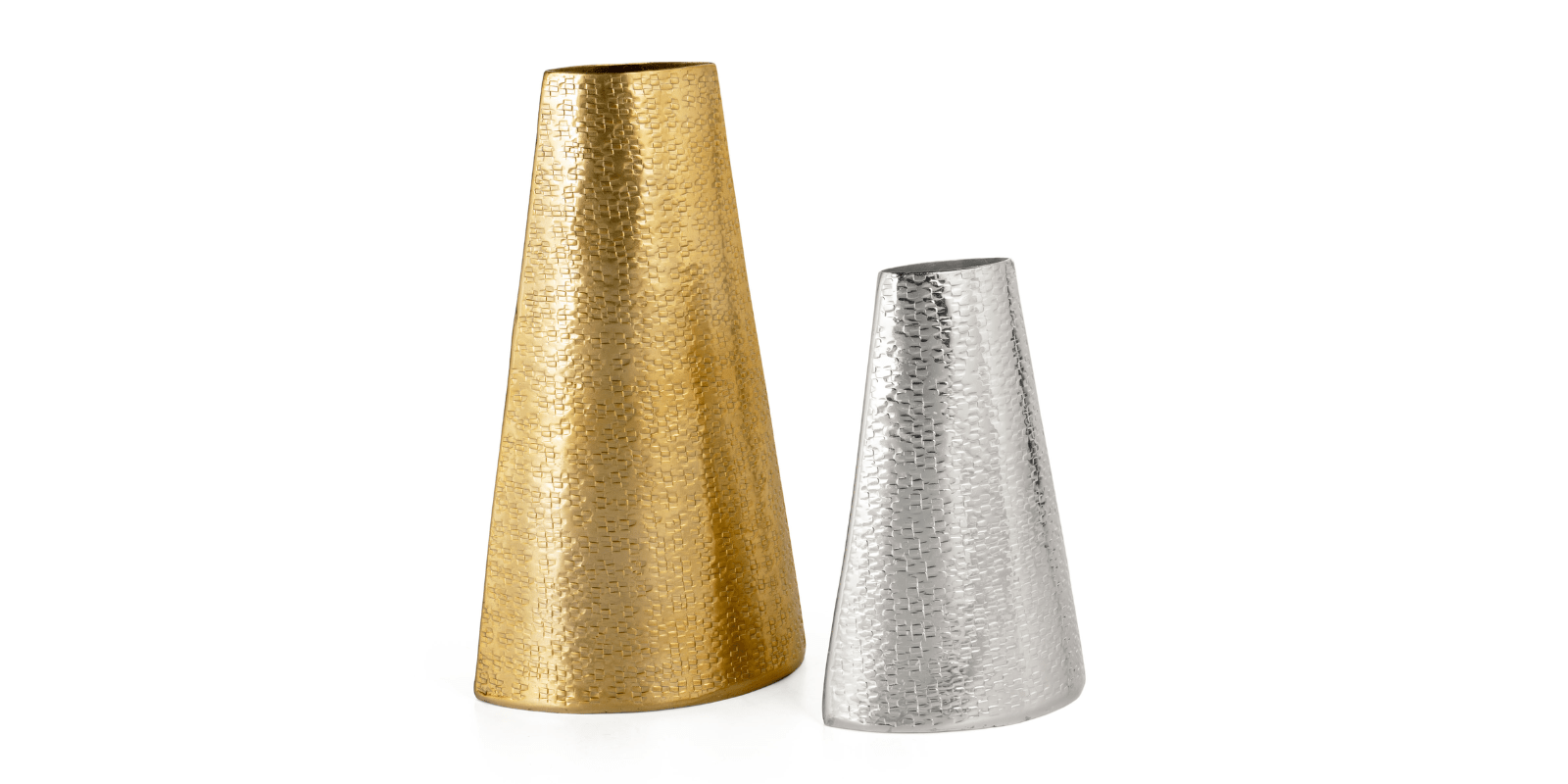 Gemma Metal Table Vase, Small Silver - Image 3