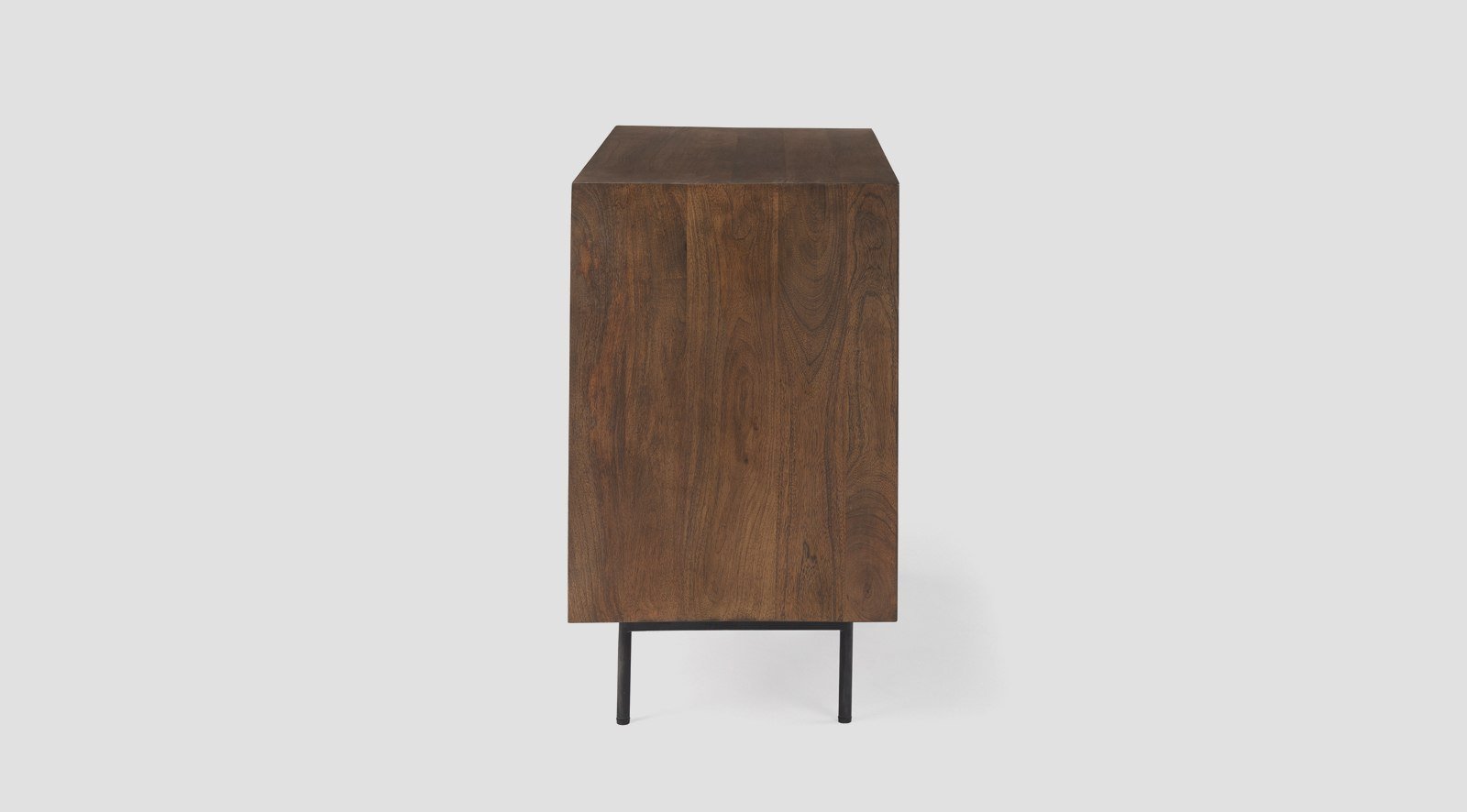 Grace 35.5L x 18.0W x 31.0H Medium Brown Wood W/Black Metal Frame 3 Drawer Accent Cabinet - Image 6