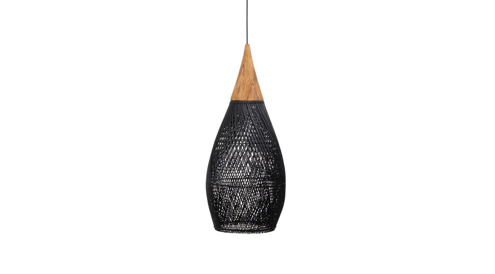 D Bodhi Horn Pendant Large - Black