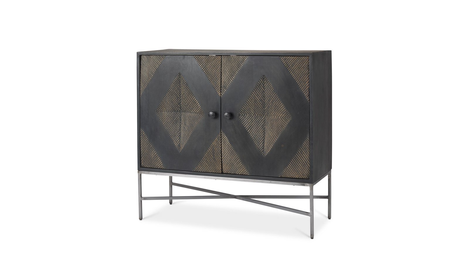 Hogarth 36.0L x 16.0W x 34.0H 2 Door Dark Accent Cabinet