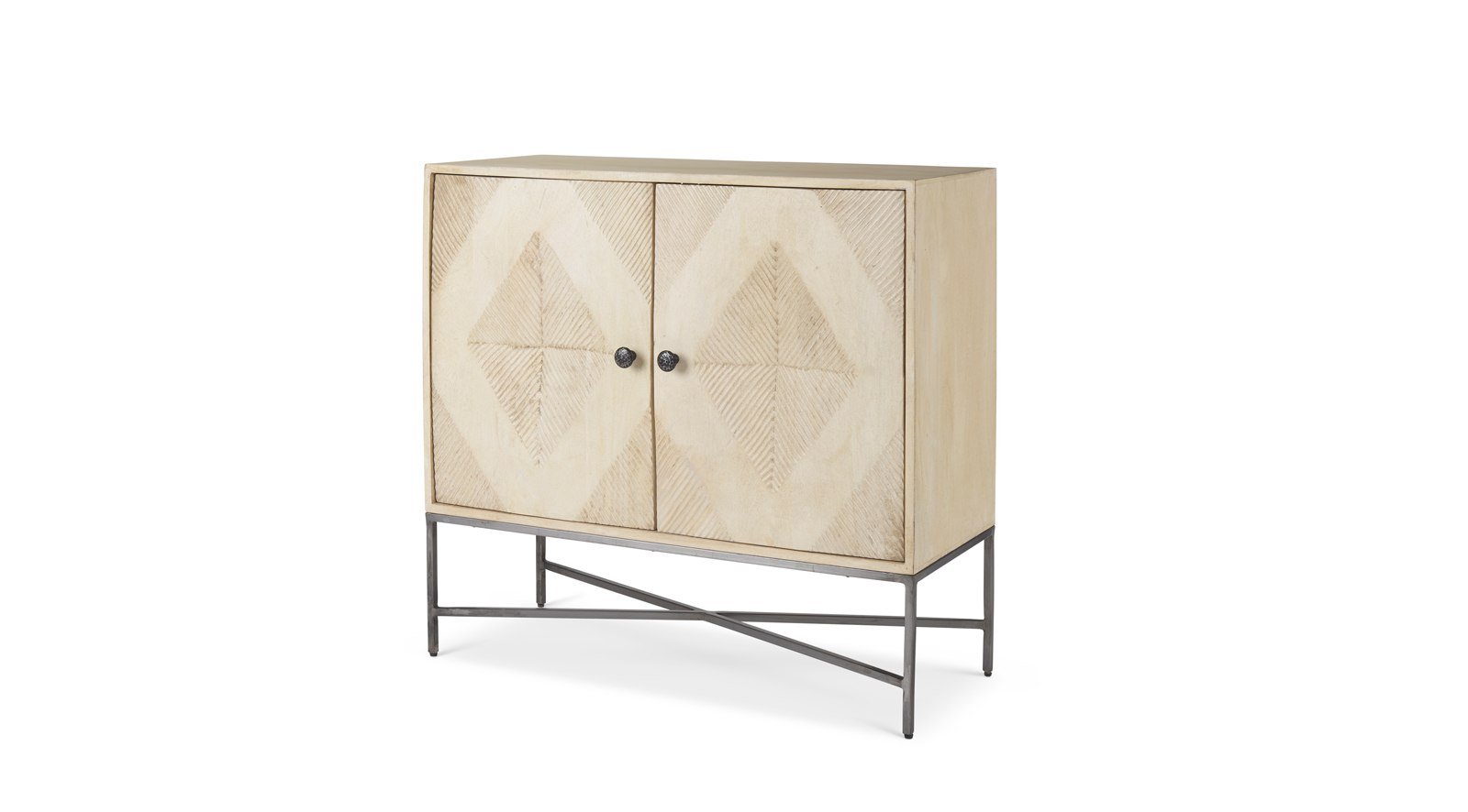 Hogarth 36.0L x 16.0W x 34.0H 2 Door Blonde Wood Accent Cabinet