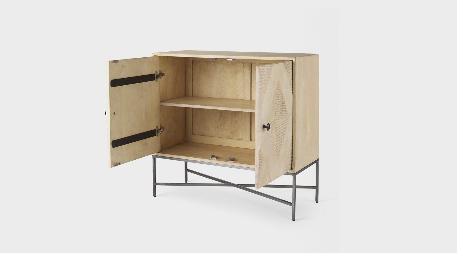 Hogarth 36.0L x 16.0W x 34.0H 2 Door Blonde Wood Accent Cabinet - Image 4