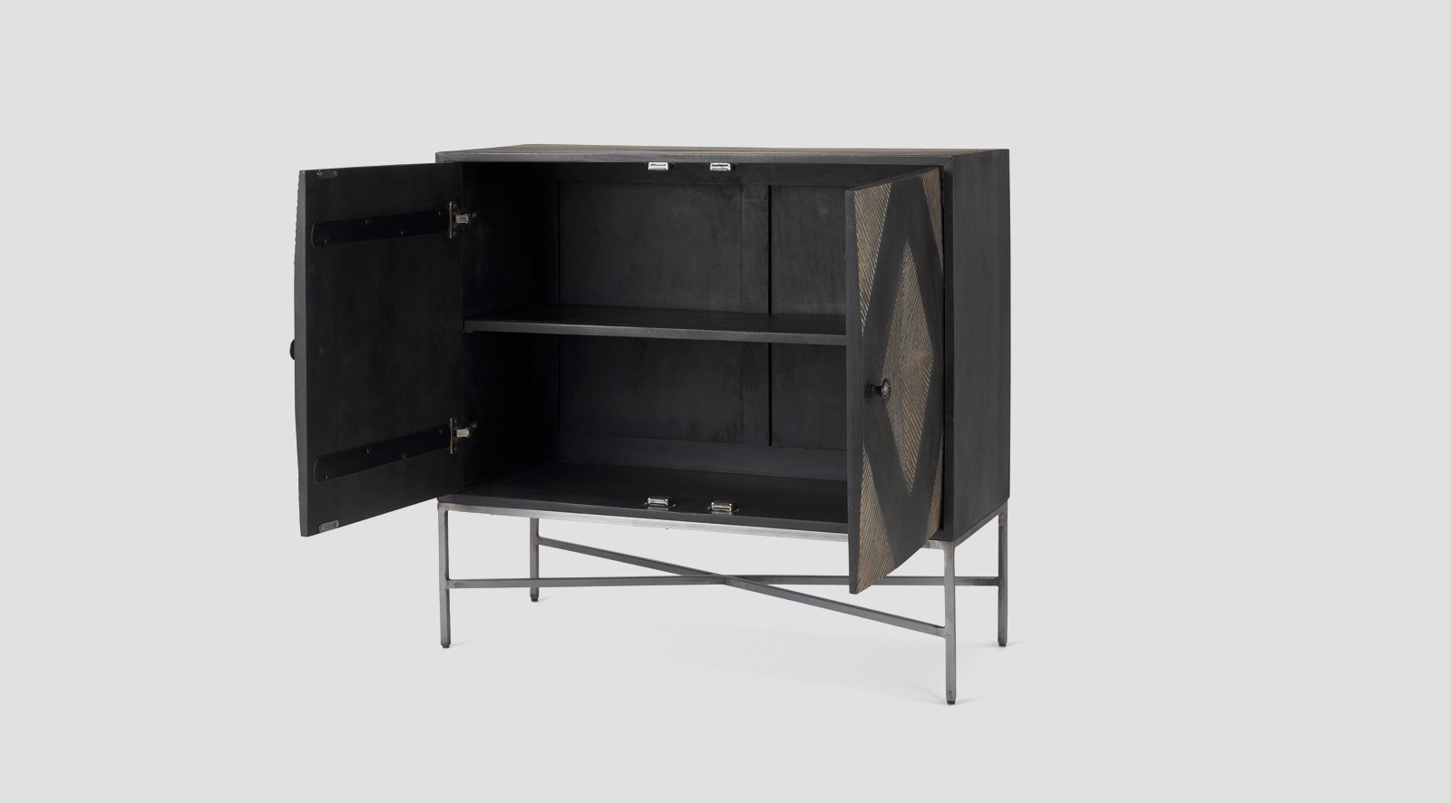 Hogarth 36.0L x 16.0W x 34.0H 2 Door Dark Accent Cabinet - Image 3