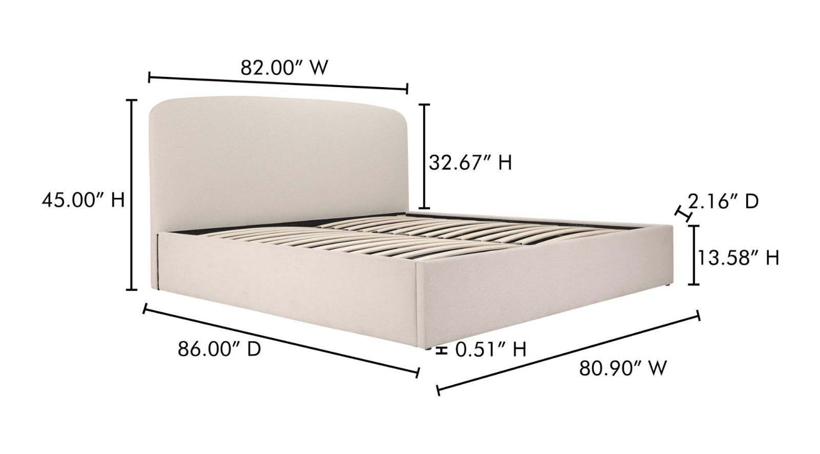 JOAN KING STORAGE BED- CREAM - Image 17