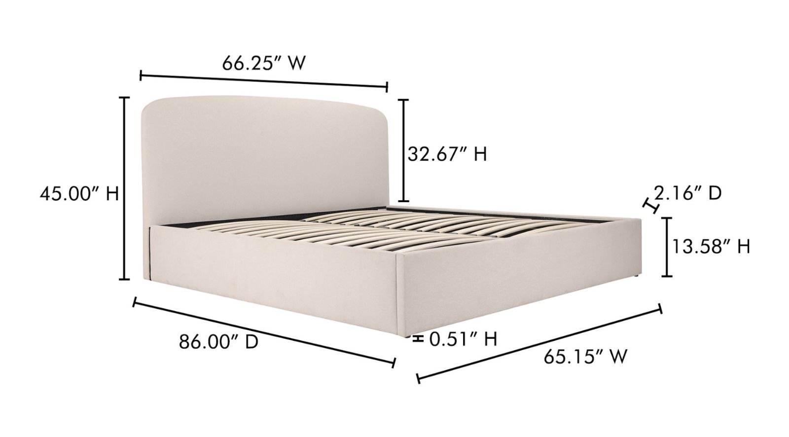 JOAN QUEEN STORAGE BED- CREAM - Image 17