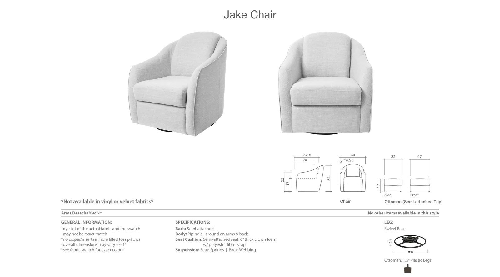 Jake Swivel Chair - Image 2
