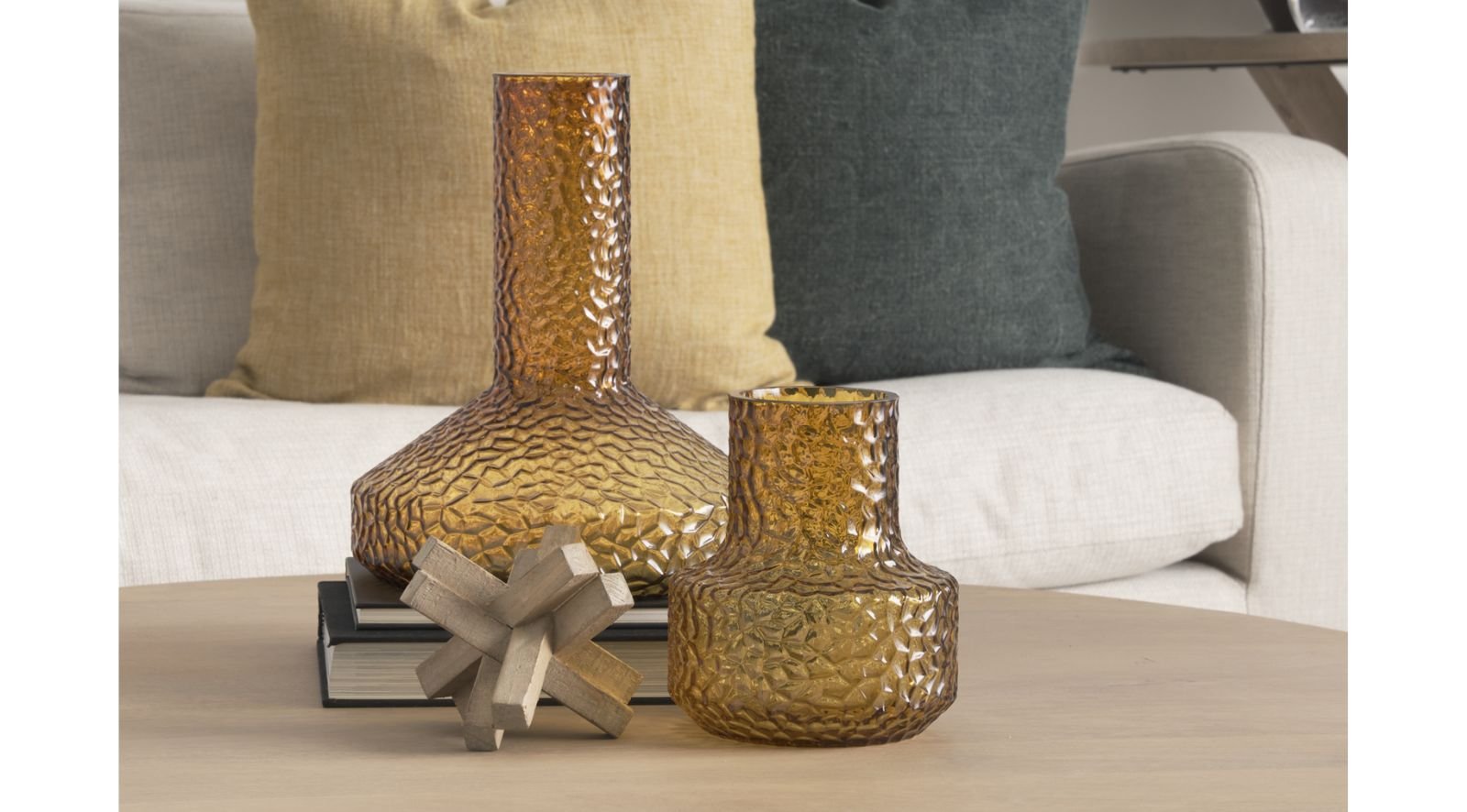 Jolene Amber Glass Vase-Short - Image 3