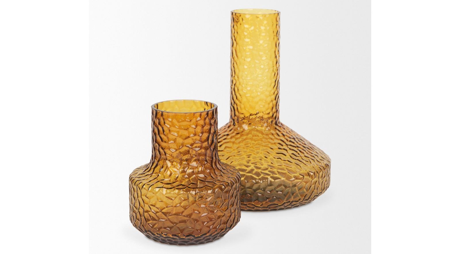 Jolene Amber Glass Vase-Short - Image 2