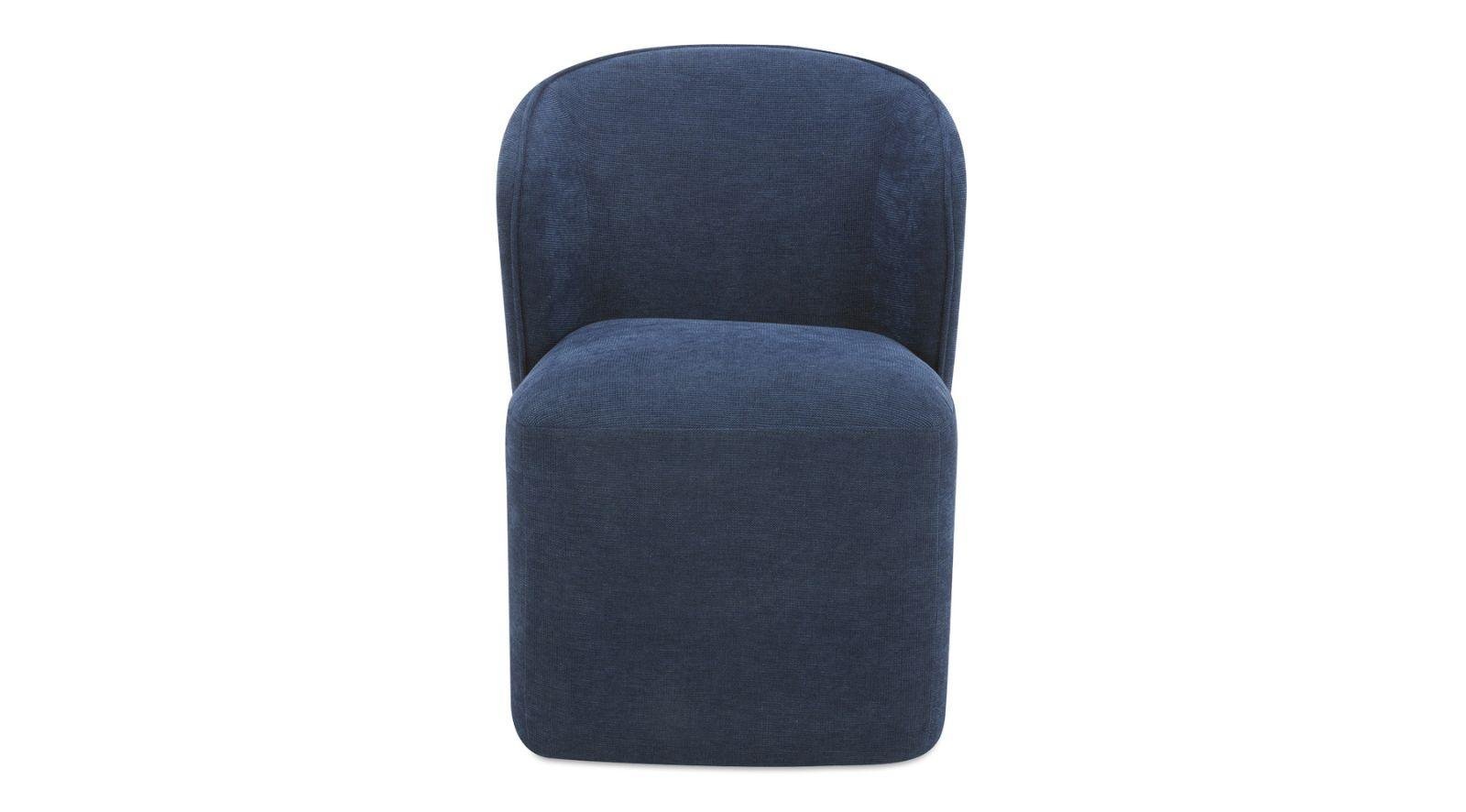 Larson Rolling Dining Chair-Navy Blue