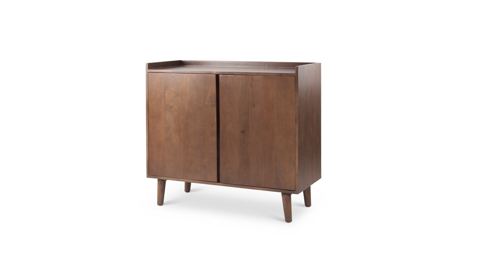 Lillie Medium Brown Wood 2 Door Tray Top Accent Cabinet