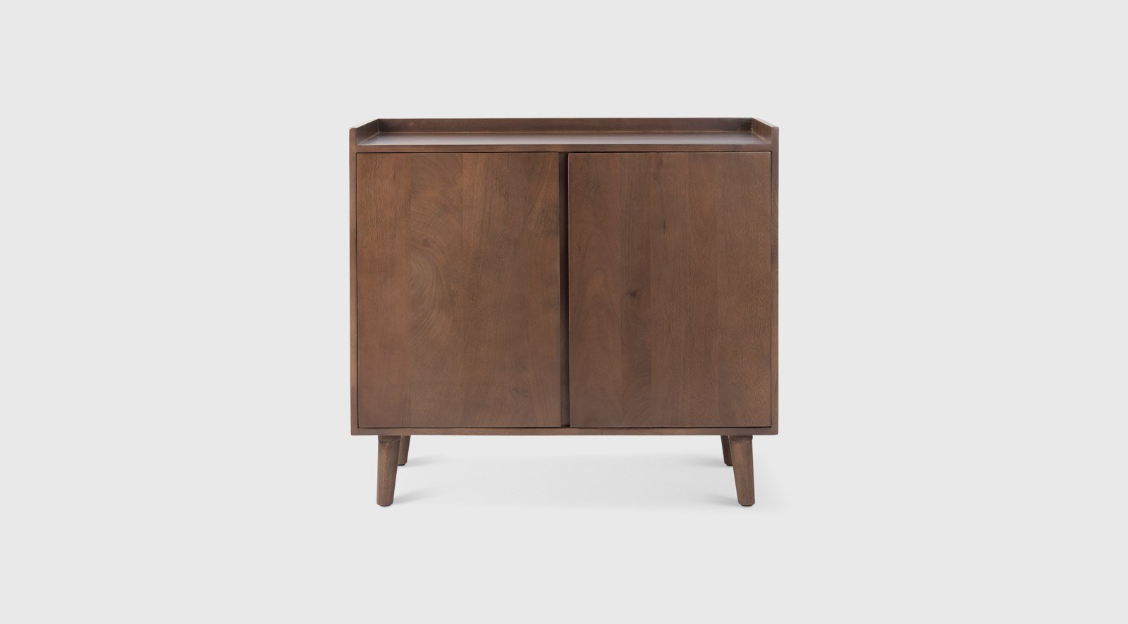 Lillie Medium Brown Wood 2 Door Tray Top Accent Cabinet - Image 2