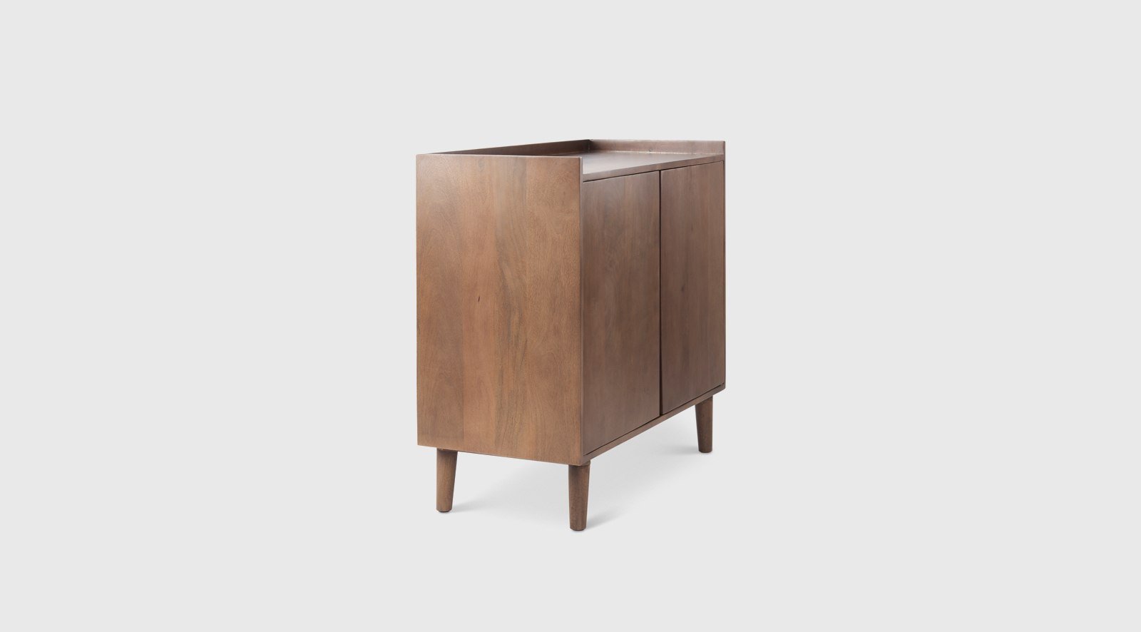 Lillie Medium Brown Wood 2 Door Tray Top Accent Cabinet - Image 3