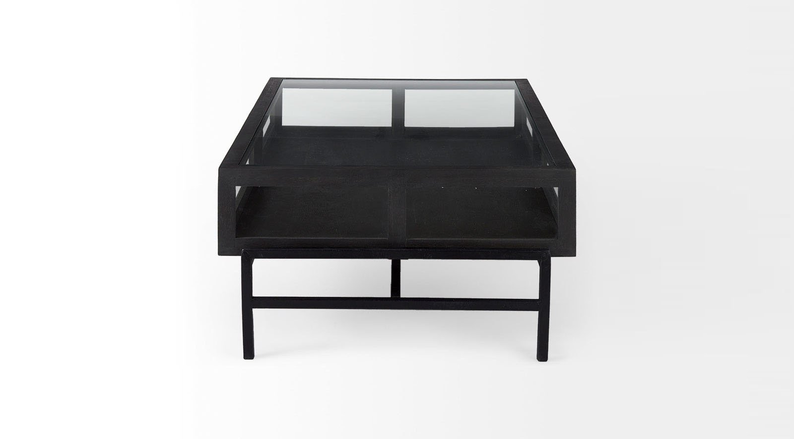 Arelius Dark Brown Wood W/Black Metal Frame Coffee Table - Image 10