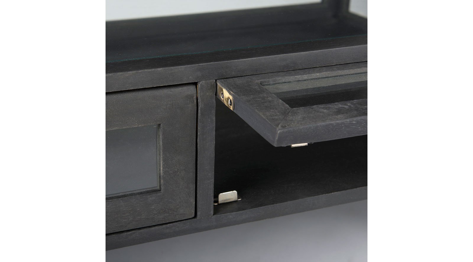Arelius Dark Brown Wood W/Black Metal Frame Coffee Table - Image 5