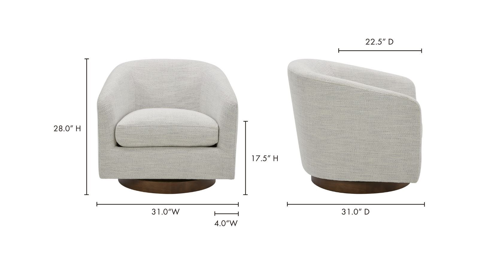 Oscy Swivel Chair- Splashed White - Image 6