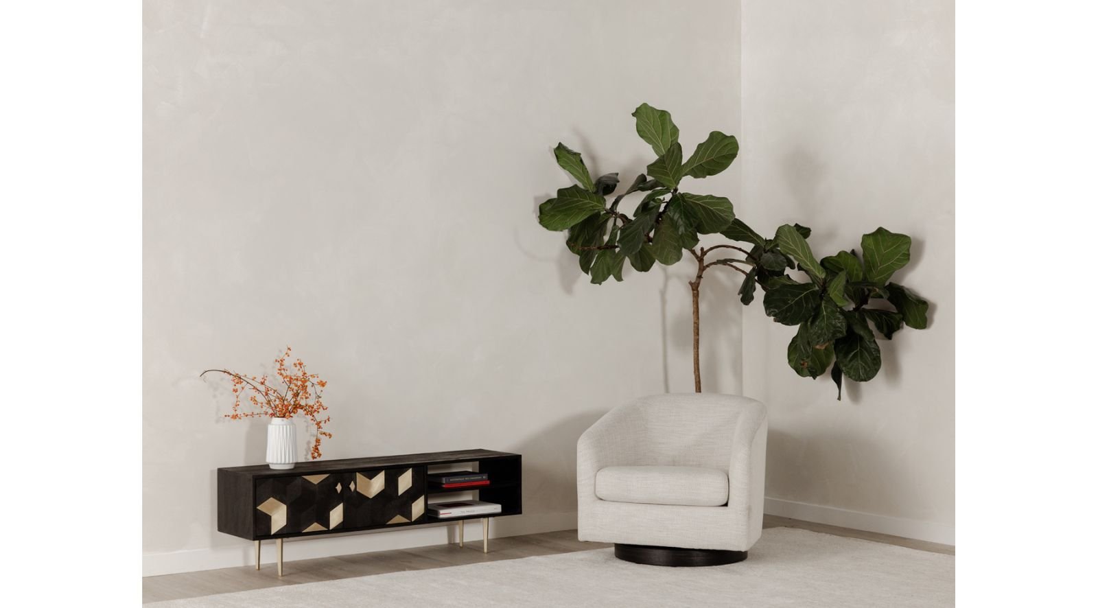 Oscy Swivel Chair- Splashed White - Image 4