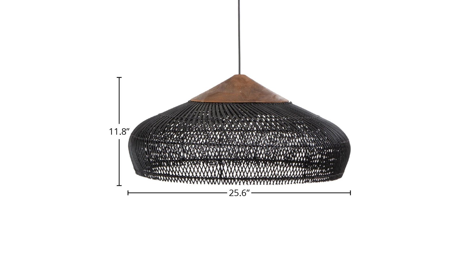 D Bodhi Banjo Pendant Large - Black - Image 2