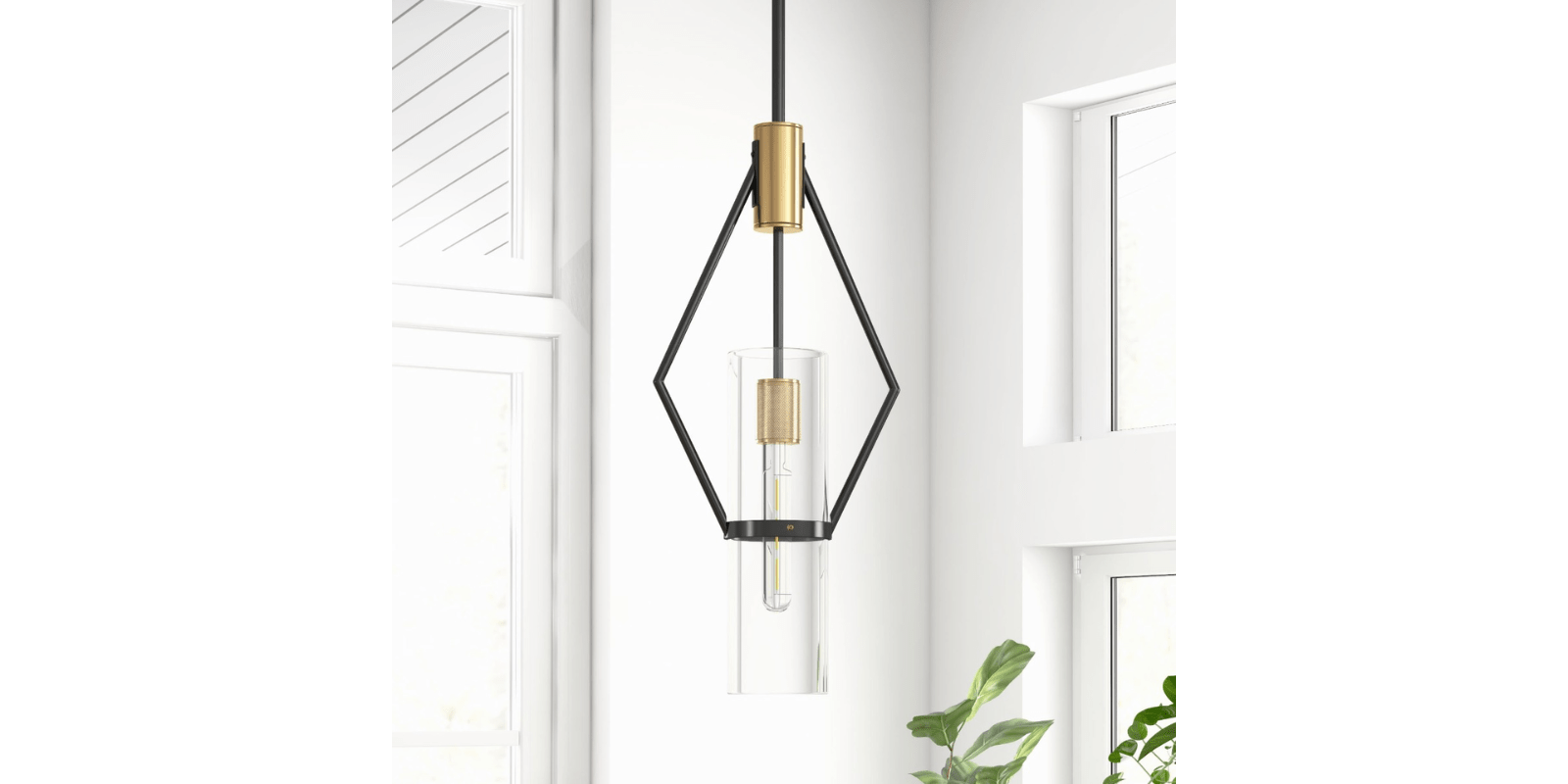 Eliana Pendant, Black And Brass - Image 11