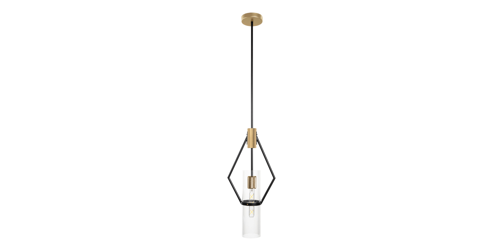 Eliana Pendant, Black And Brass
