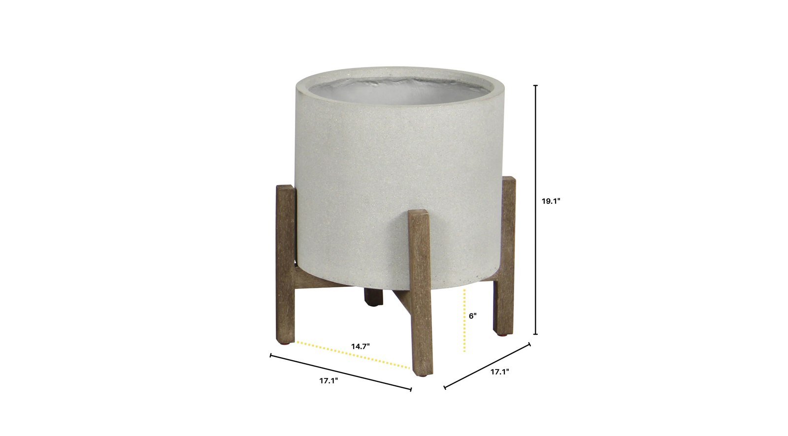 Patio Round Standing Pot - Natural Stone - Image 2