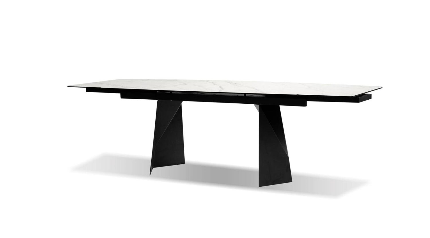 Prism Double Extension Dining Table White