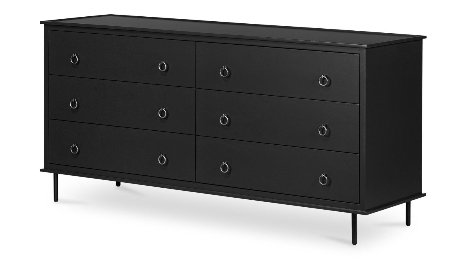 REAGAN 6 DRAWER DRESSER-BLACK - Image 2