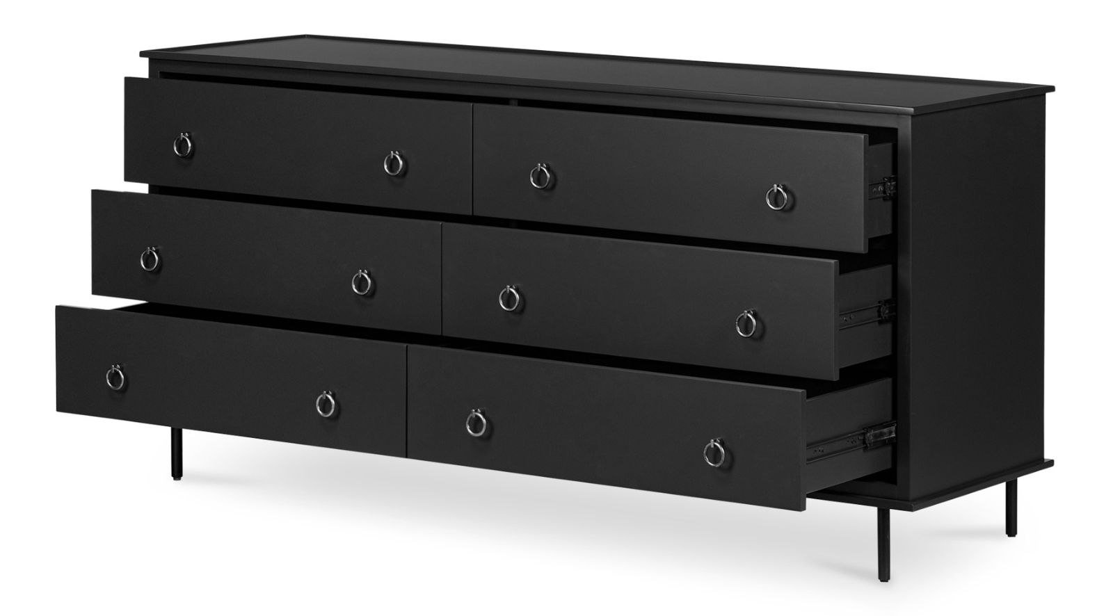 REAGAN 6 DRAWER DRESSER-BLACK - Image 4