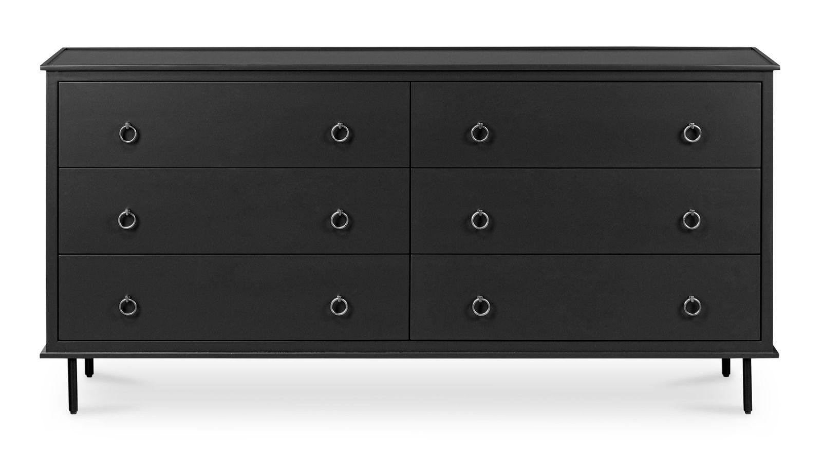 REAGAN 6 DRAWER DRESSER-BLACK