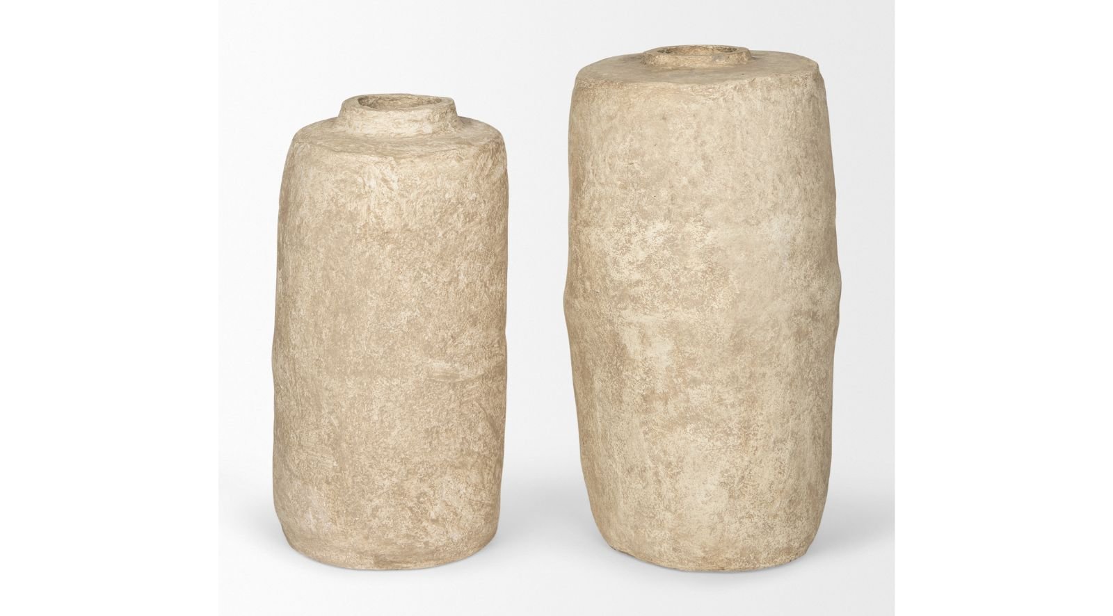 Rama Beige Paper Mache Floor Vase-Large