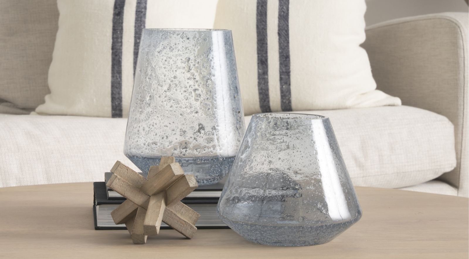 Robyn Blue Glass Vase-Small - Image 3