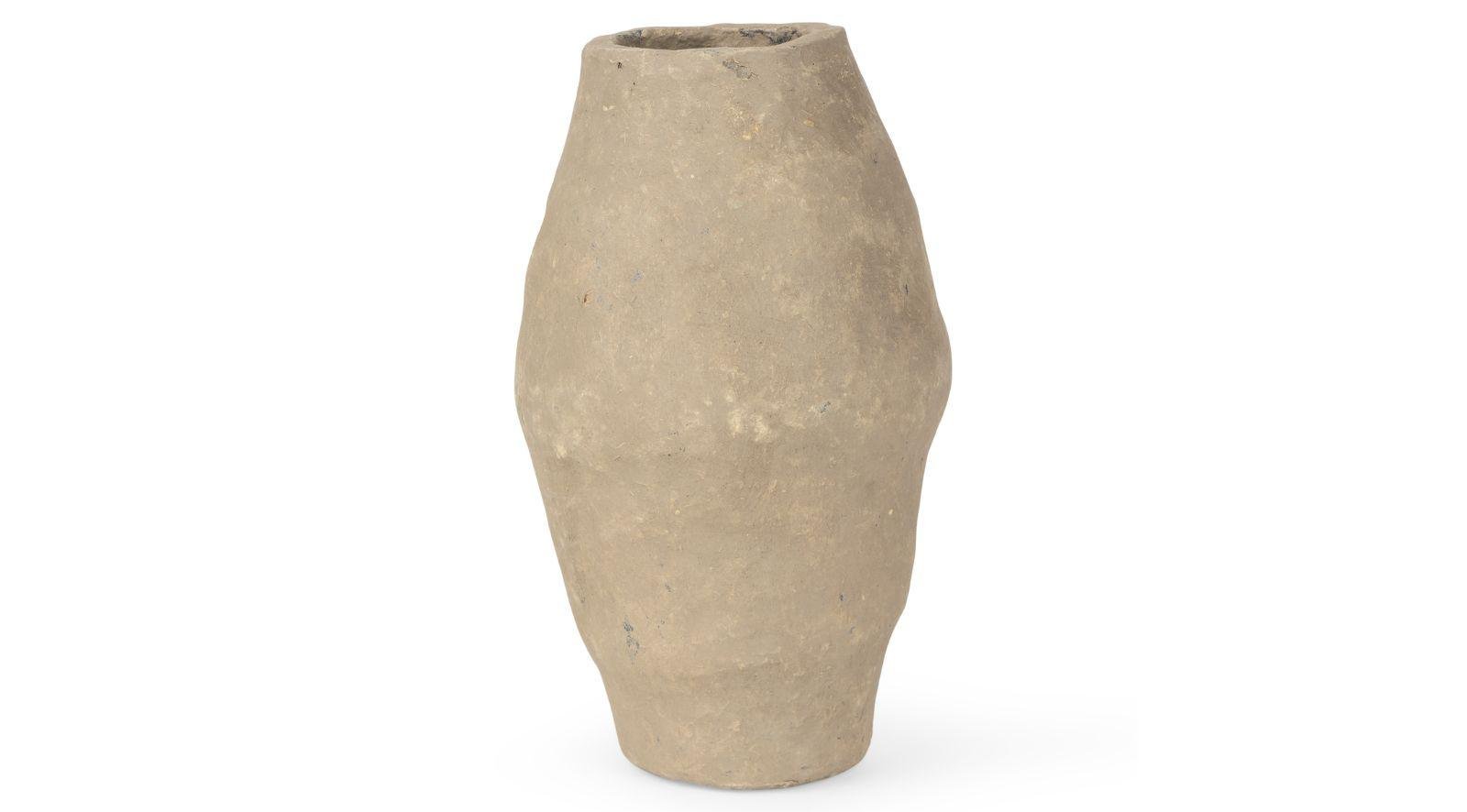 Rundal Gray Paper Mache Vase-Large