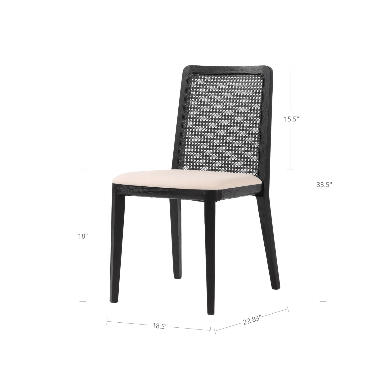 Kane Dining Chair- Oyster Linen/Black Frame - Image 4