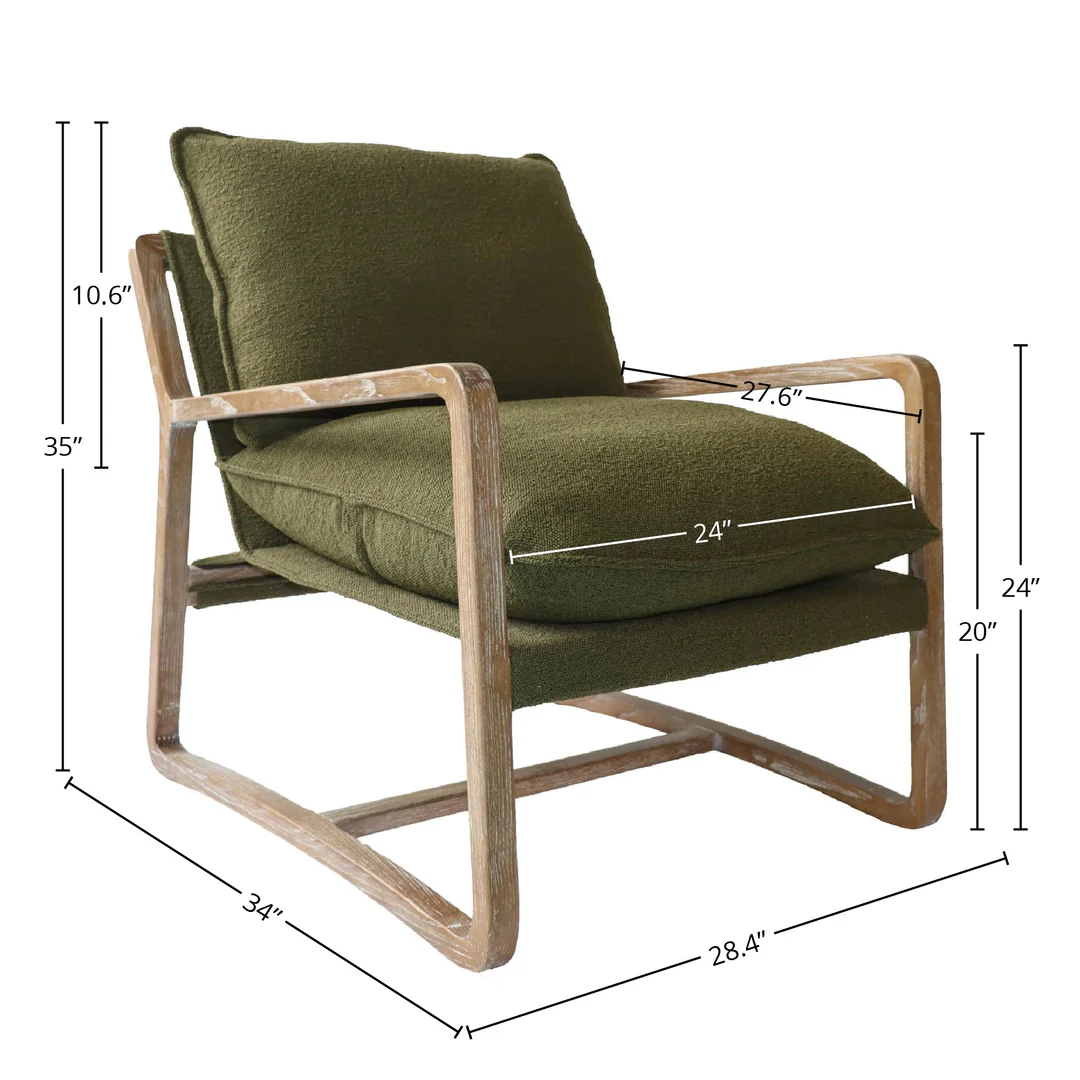 Huntington Club Chair - Moss Boucle - Image 8