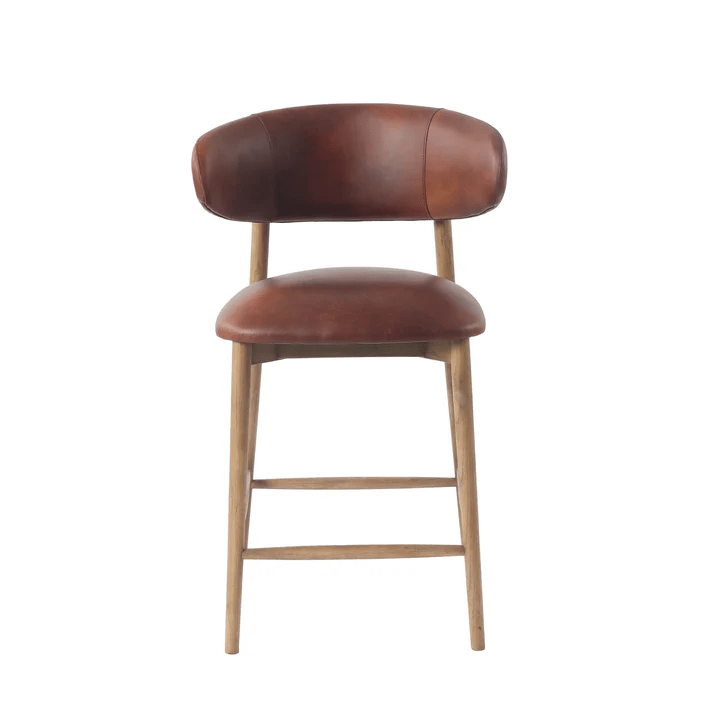 Windsor Counter stool- Tobacco Leather - Image 2