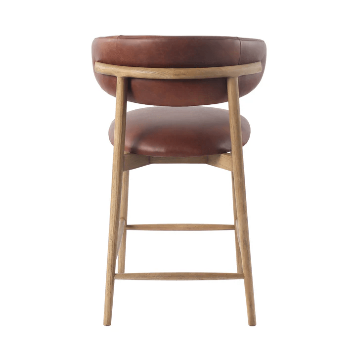 Windsor Counter stool- Tobacco Leather - Image 3