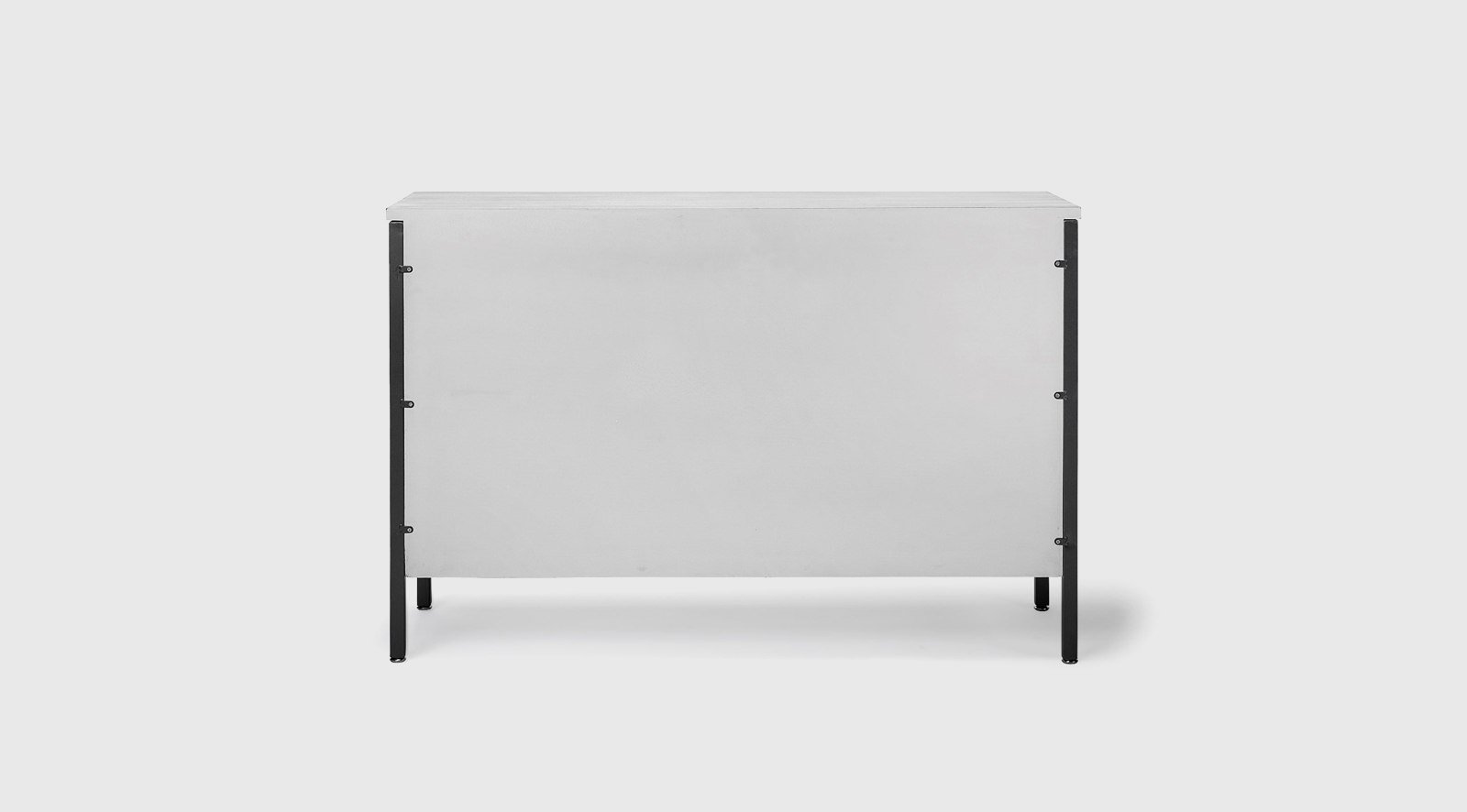 Savannah 47L x 16W White Fir Veneer And Iron 3 Door Accent Cabinet - Image 3