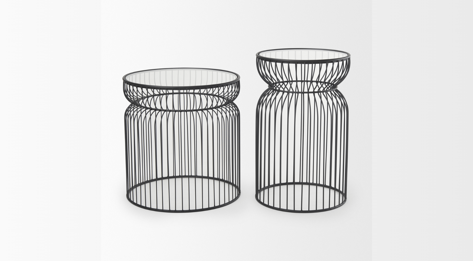 Shani Set of 2 Round, Black Metal Accent Table - Image 2