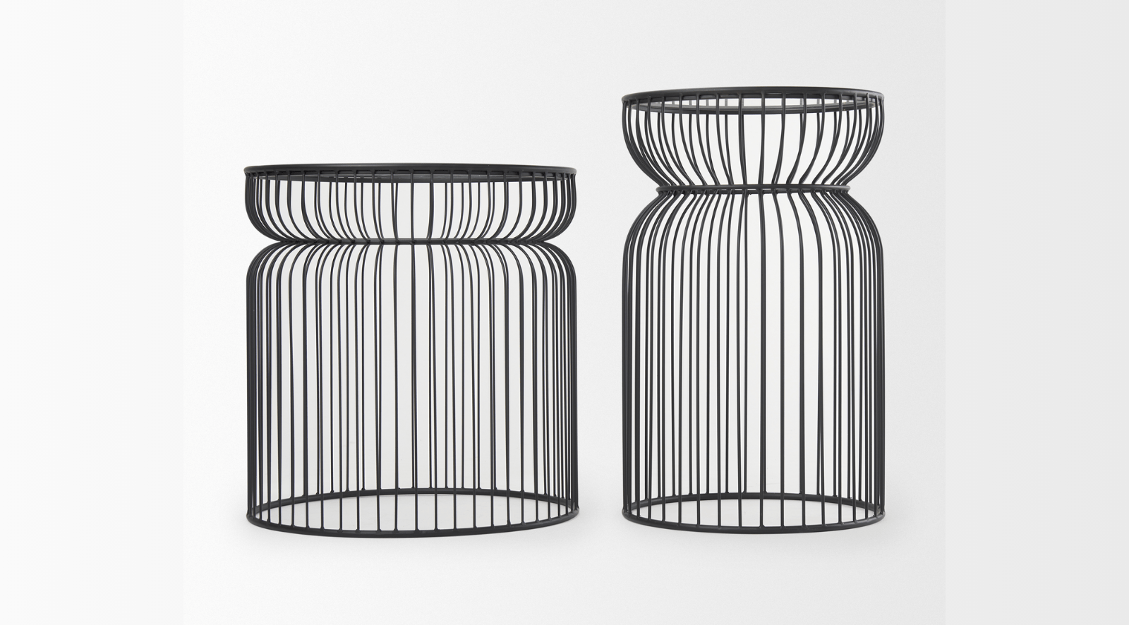 Shani Set of 2 Round, Black Metal Accent Table - Image 9